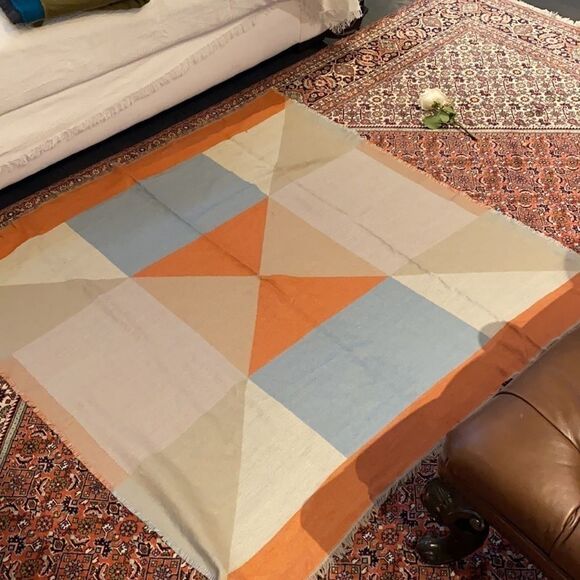 BP. Extra large orange and blue scarf - Picture 2 of 4